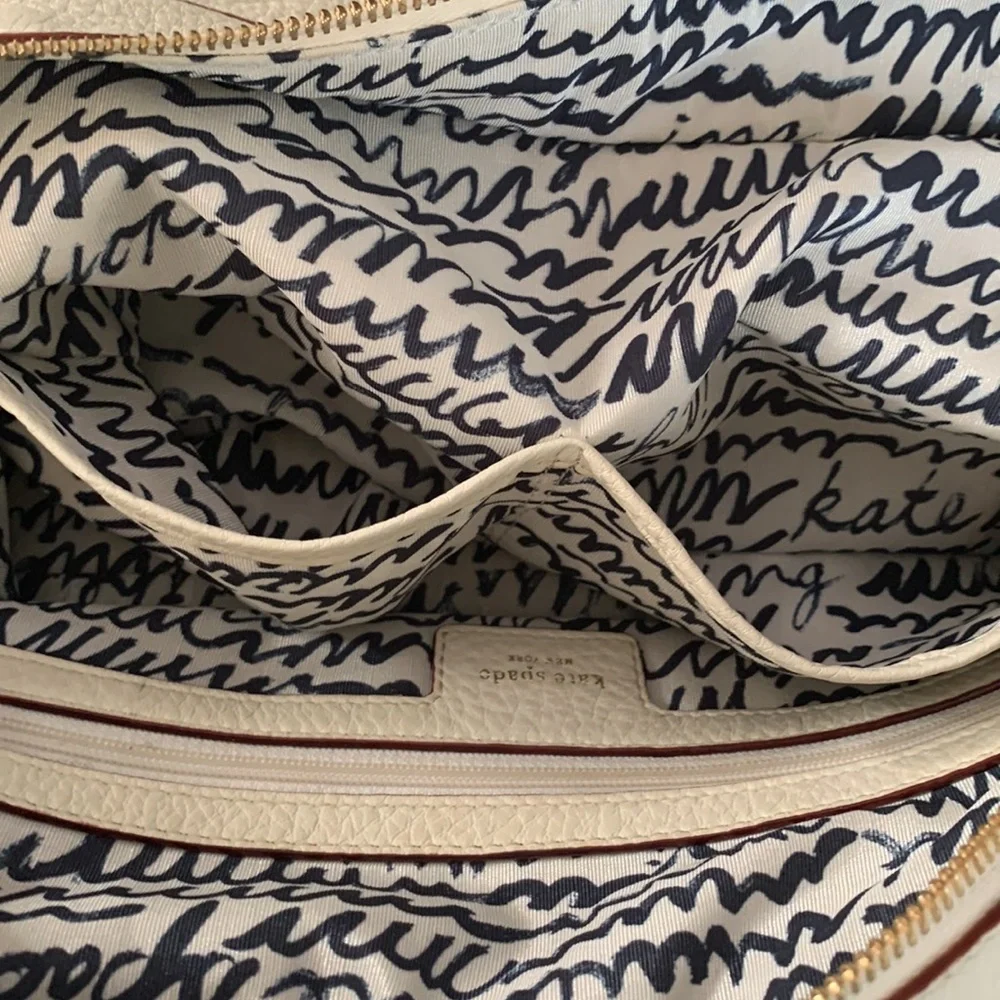 Kate Spade White Tote/Satchel in Pebbled Leather